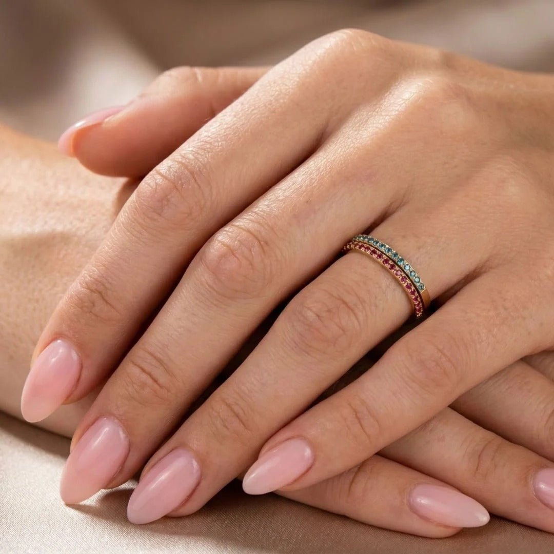 Anillos apilables con piedras de nacimiento - Moroveta