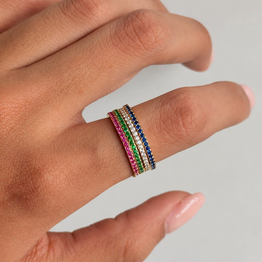 Anillos apilables con piedras de nacimiento - Moroveta
