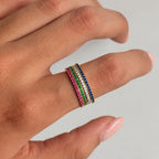 Anillos apilables con piedras de nacimiento - Moroveta
