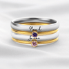 Anillos apilables con piedras de nacimiento y nombre personalizado - Moroveta