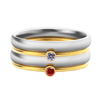 Anillos apilables con piedras de nacimiento y nombre personalizado - Moroveta