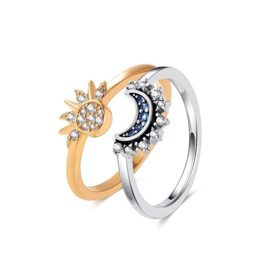 Anillos Sol y Luna celestiales - Moroveta