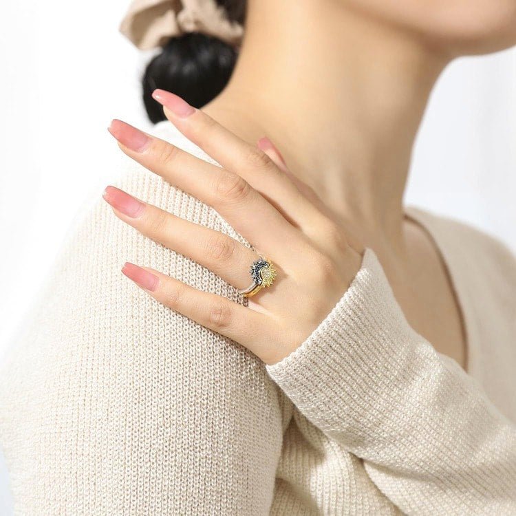 Anillos Sol y Luna celestiales - Moroveta