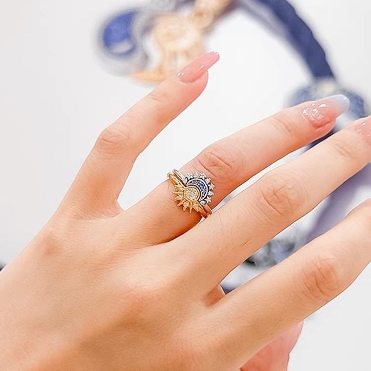Anillos Sol y Luna celestiales - Moroveta
