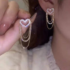 Aretes brillantes en forma de corazón - Moroveta