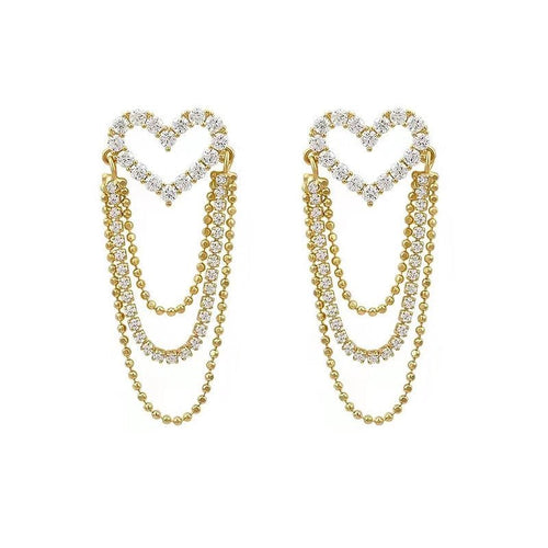 Aretes brillantes en forma de corazón - Moroveta