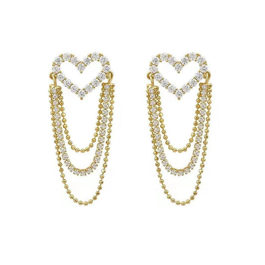 Aretes brillantes en forma de corazón - Moroveta
