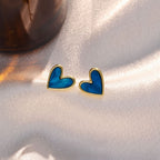 Aretes de corazón de nácar azul - Moroveta