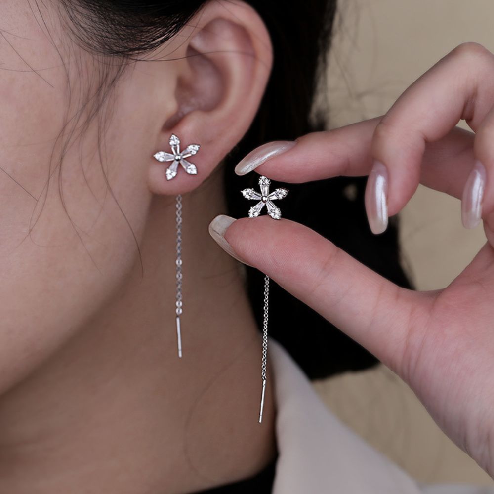 Aretes de diamante Flower - Moroveta