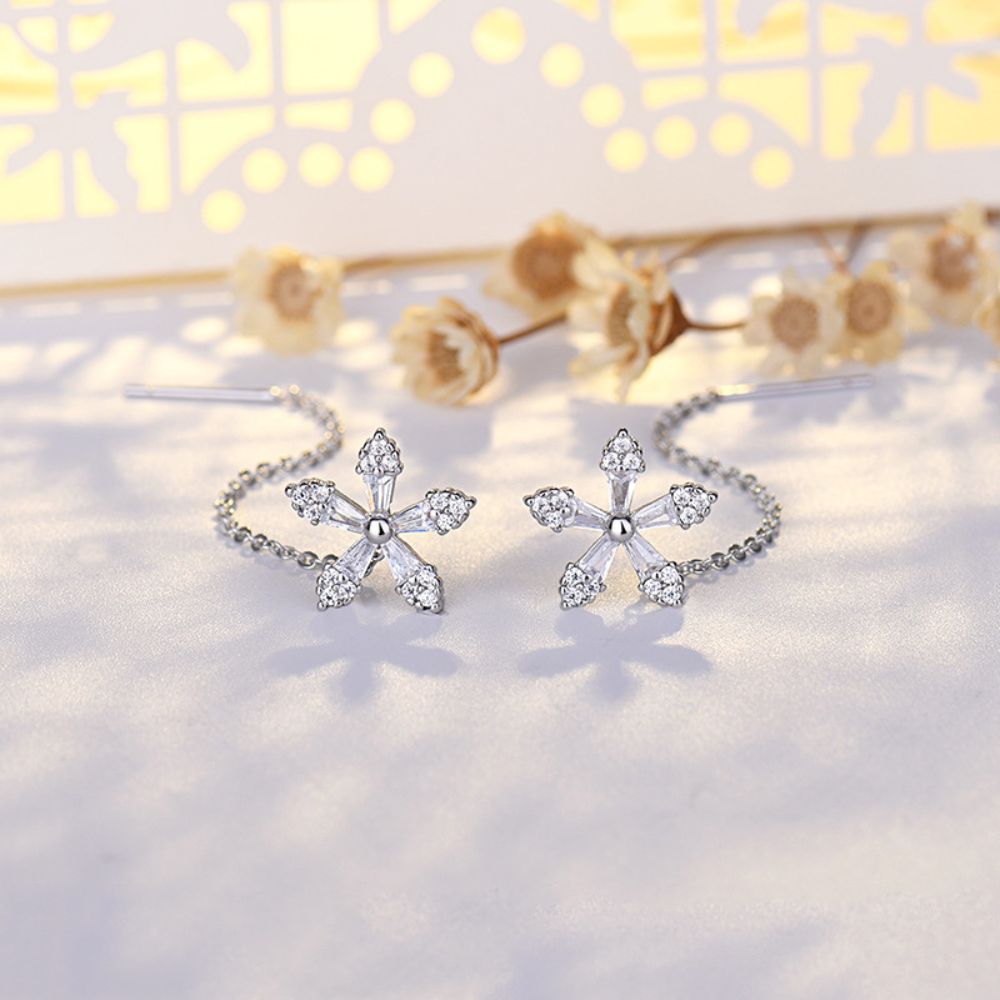 Aretes de diamante Flower - Moroveta
