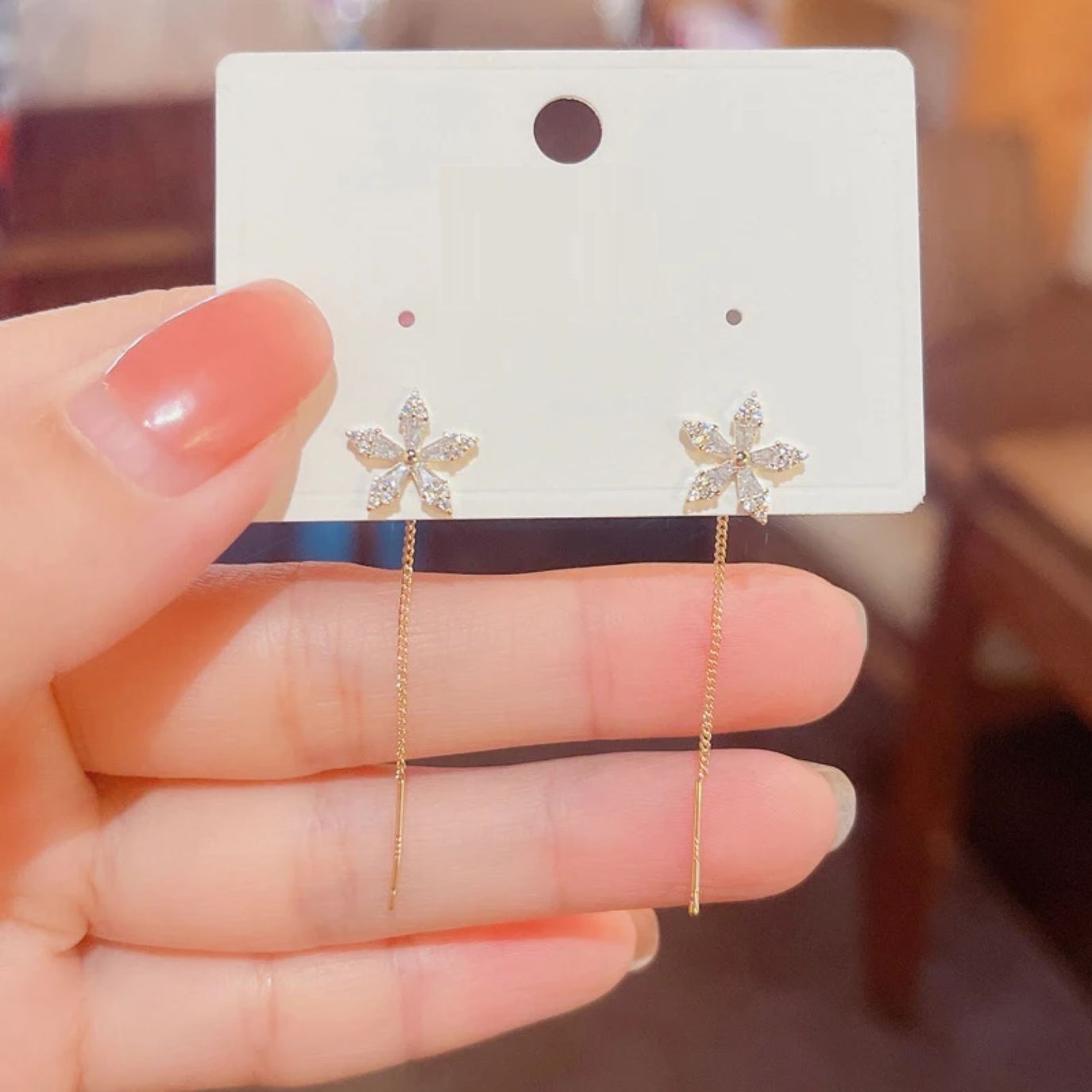 Aretes de diamante Flower - Moroveta