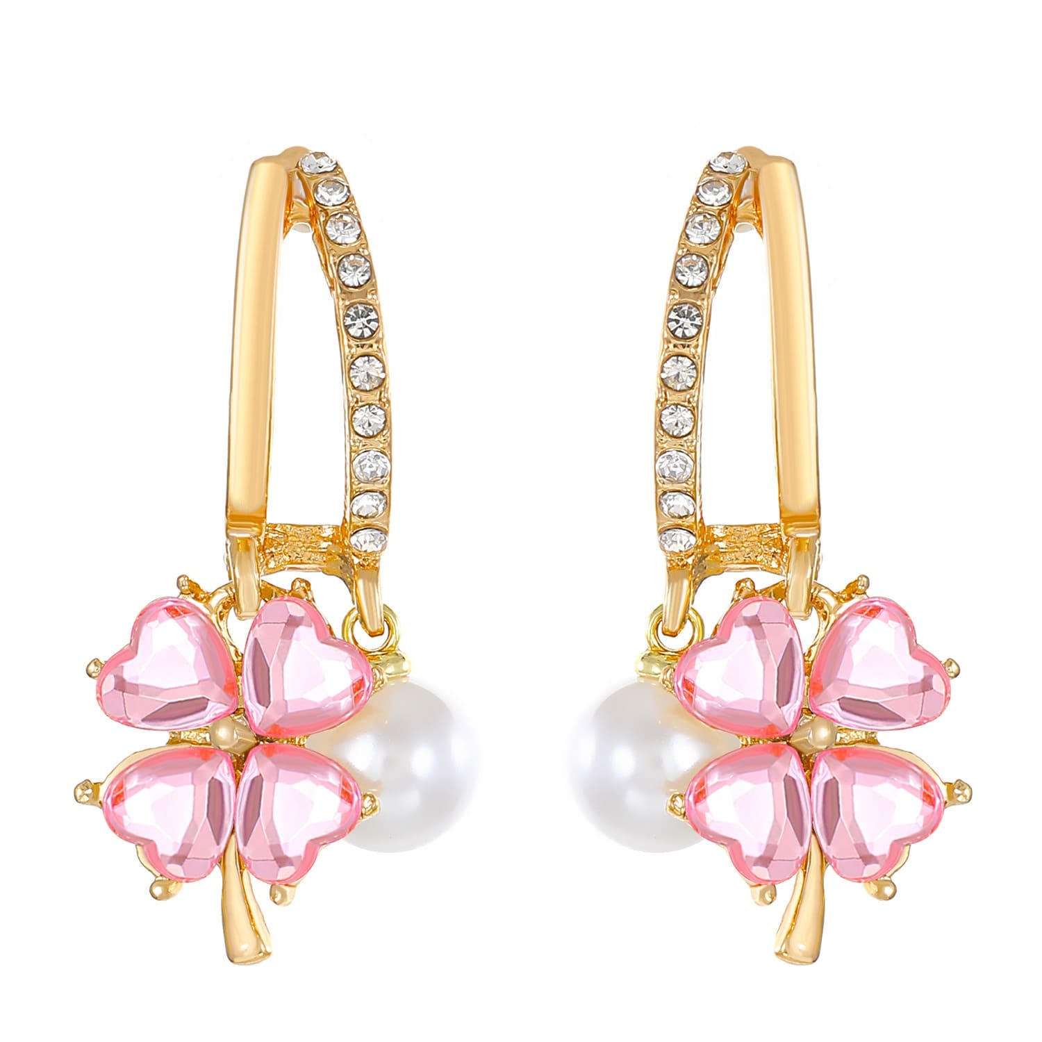 Aretes de trébol y perla Nala - Moroveta