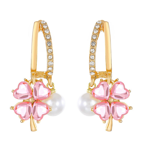Aretes de trébol y perla Nala - Moroveta
