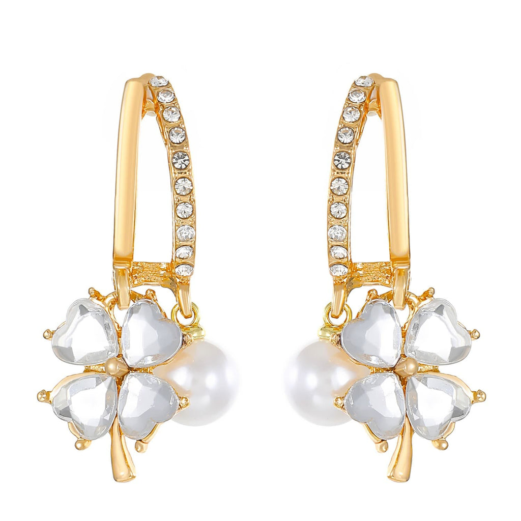 Aretes de trébol y perla Nala - Moroveta