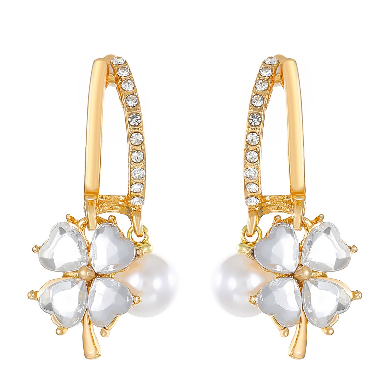 Aretes de trébol y perla Nala - Moroveta