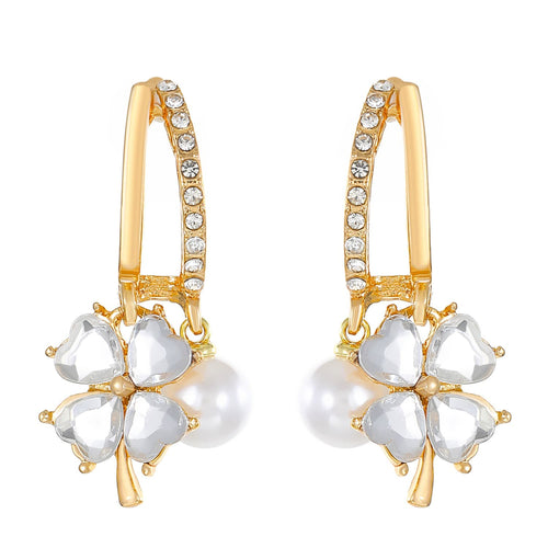 Aretes de trébol y perla Nala - Moroveta