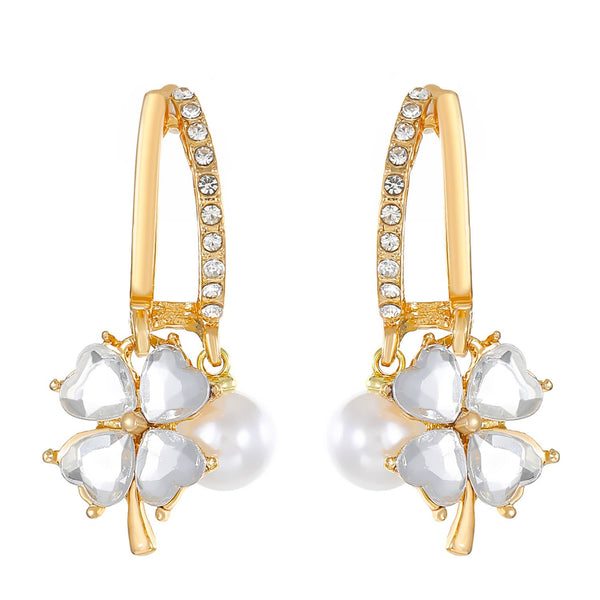 Aretes de trébol y perla Nala - Moroveta