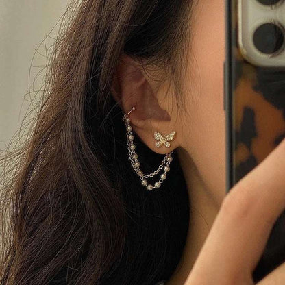 Aretes Mariposa con perlas - Moroveta