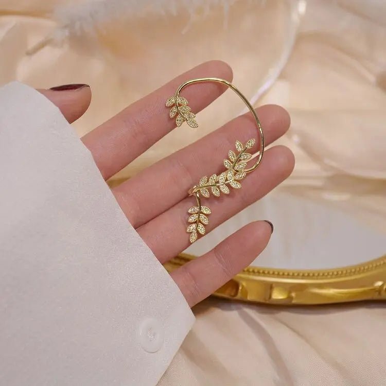 Aretes sin perforación Hojas - Moroveta