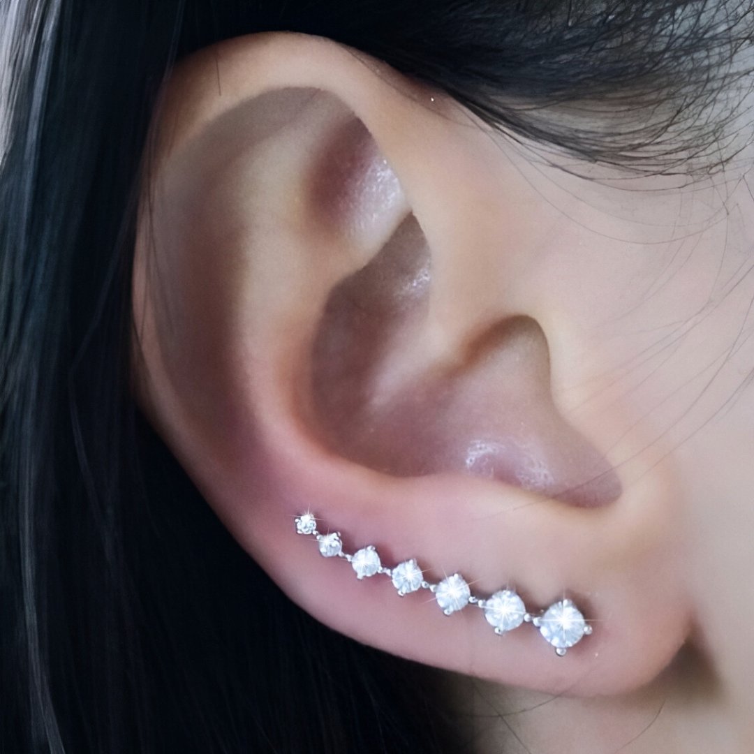 Aretes trepadores de strass - Moroveta