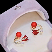 Cargar imagen en el visor de la galería, Aretes Tulipan Rojo - Moroveta