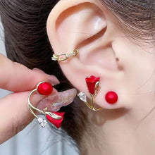 Cargar imagen en el visor de la galería, Aretes Tulipan Rojo - Moroveta