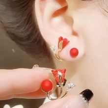 Cargar imagen en el visor de la galería, Aretes Tulipan Rojo - Moroveta