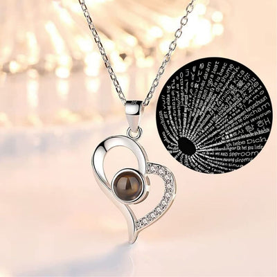 Caja con rosa eterna y collar de corazón - Set de regalo completo - Moroveta