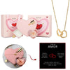 Caja Cupido con rosa eterna y collar con nombres personalizados - Moroveta