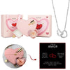 Caja Cupido con rosa eterna y collar con nombres personalizados - Moroveta