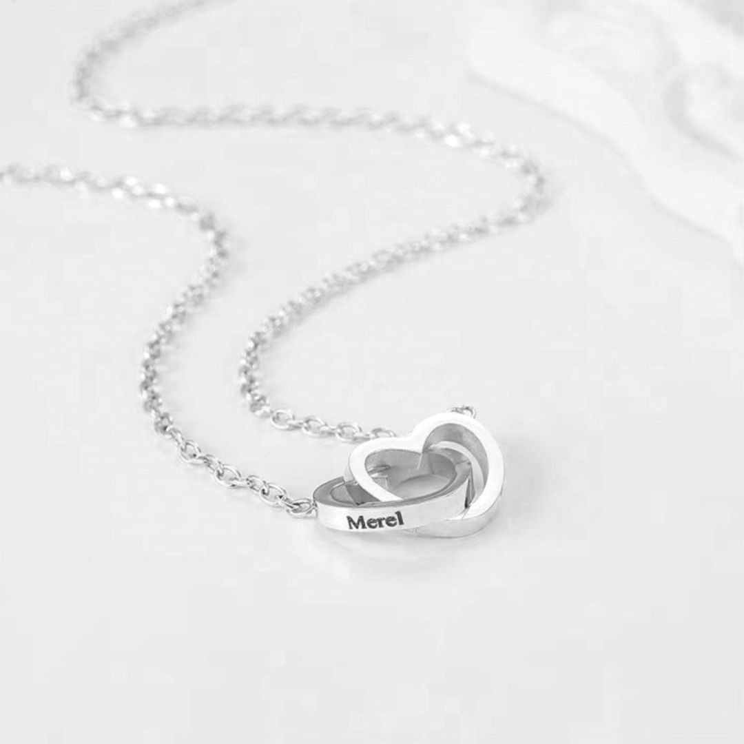 Caja de corazón con rosa eterna y collar - Set de regalo - Moroveta