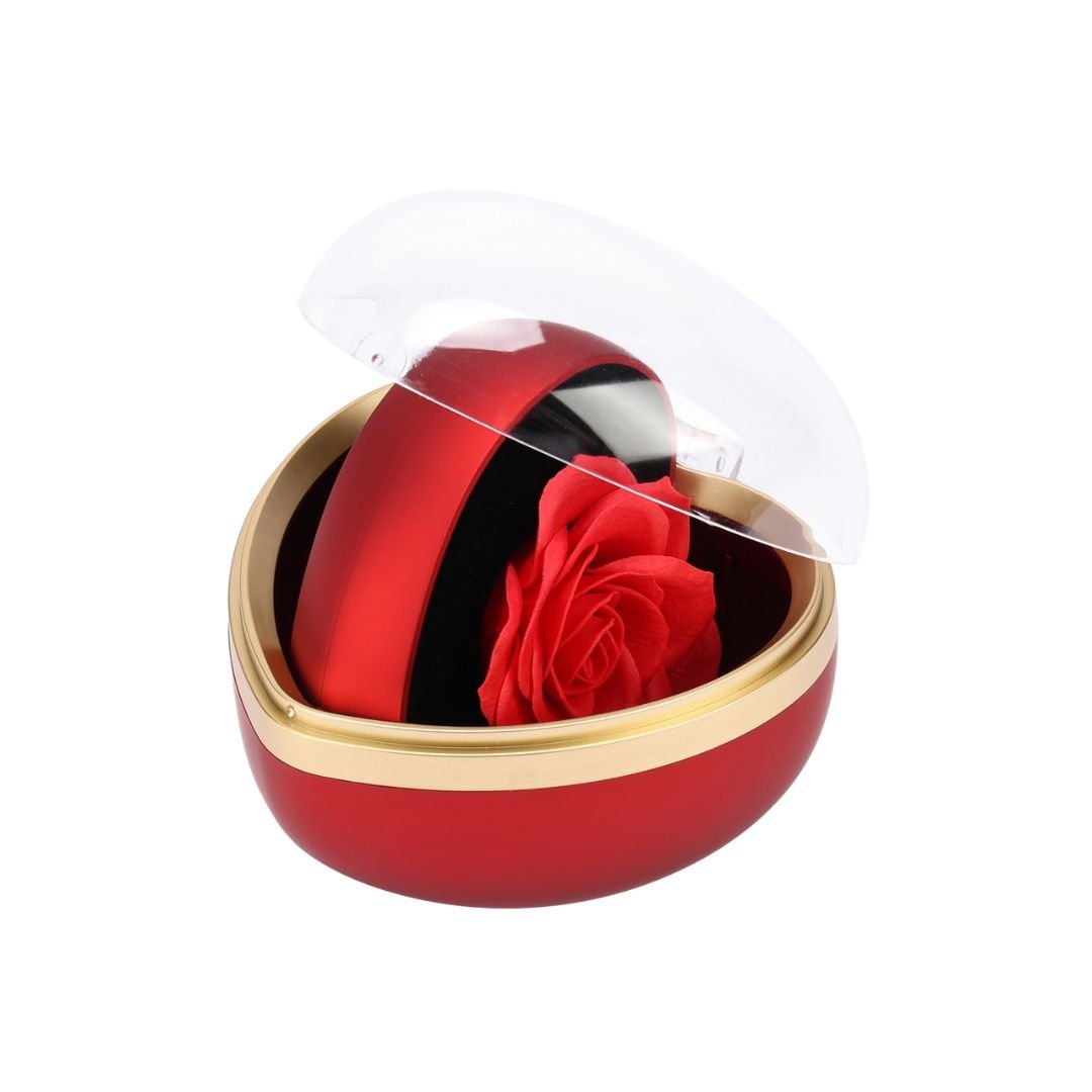 Caja de corazón con rosa eterna y collar - Set de regalo - Moroveta