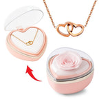 Caja de corazón con rosa eterna y collar - Set de regalo - Moroveta