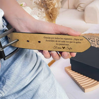 Cinturón de cuero con nombre grabado – Un regalo único para tu pareja - Moroveta