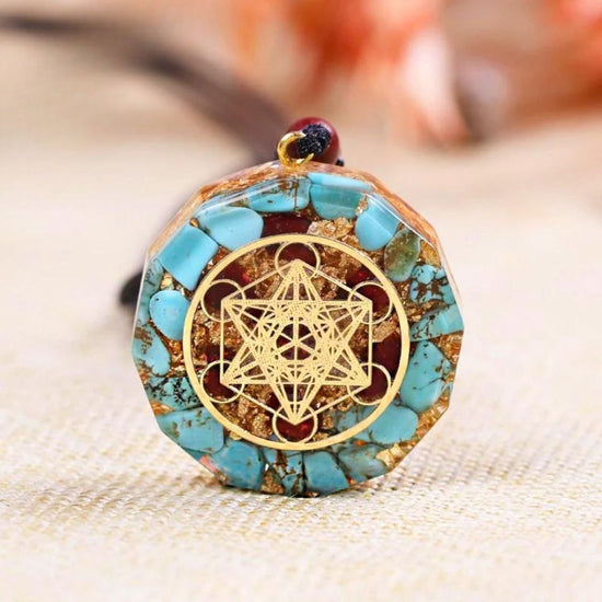 Colgante de Turquesa con Geometría Sagrada - Moroveta