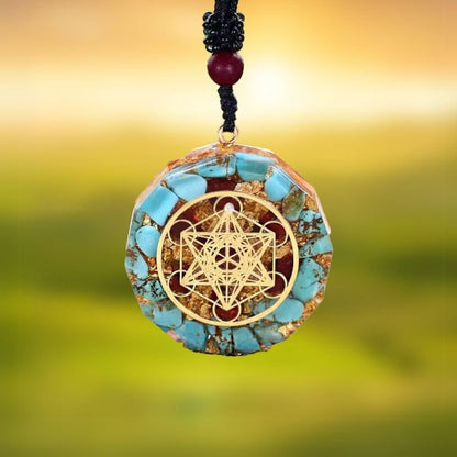 Colgante de Turquesa con Geometría Sagrada - Moroveta
