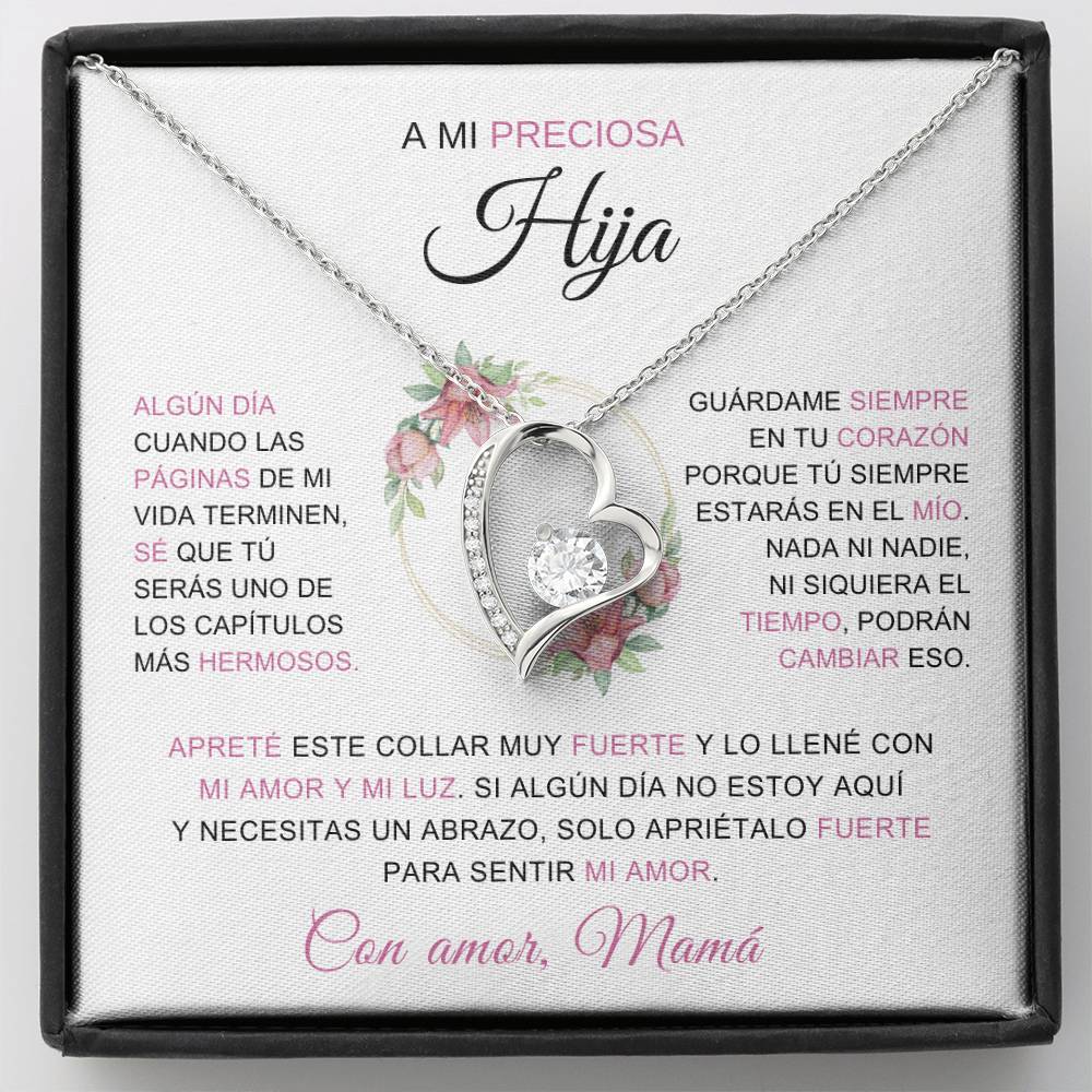 Collar "A mi preciosa hija - Mamá" con caja - Moroveta
