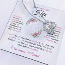 Cargar imagen en el visor de la galería, Collar &quot;A mi preciosa hija - Mamá&quot; con caja - Moroveta