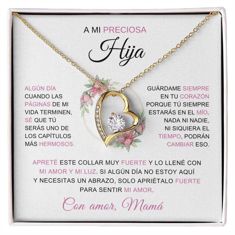 Collar "A mi preciosa hija - Mamá" con caja - Moroveta