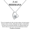 Collar Amor eterno: collar de plata con un colgante en forma de corazón y diamante, sobre un cariñoso mensaje en español para su hermana. Un regalo para mujer ideal para demostrar amor y gratitud. Termina con 