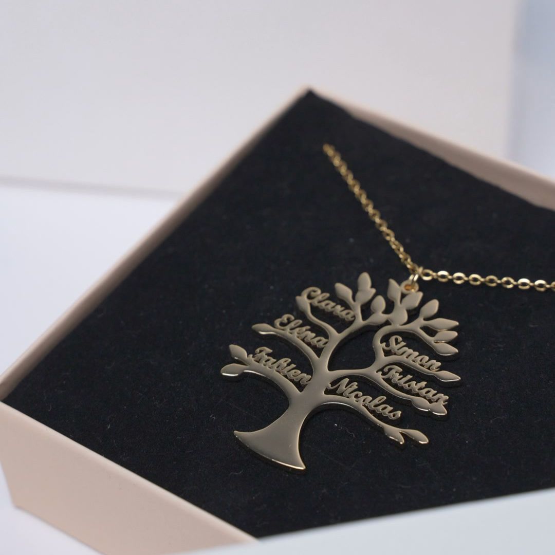 Collar Árbol de la Vida personalizado - Hasta 9 Nombres - Moroveta