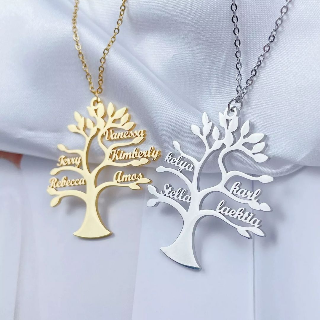 Collar Árbol de la Vida personalizado - Hasta 9 Nombres - Moroveta