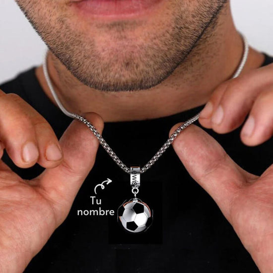 Collar balón de fútbol con nombre personalizado - Moroveta