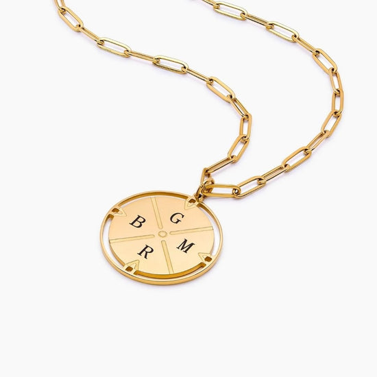 Collar brújula con iniciales personalizadas - Moroveta