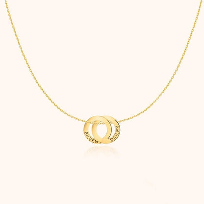Collar con aros enlazados personalizados con nombres - Moroveta