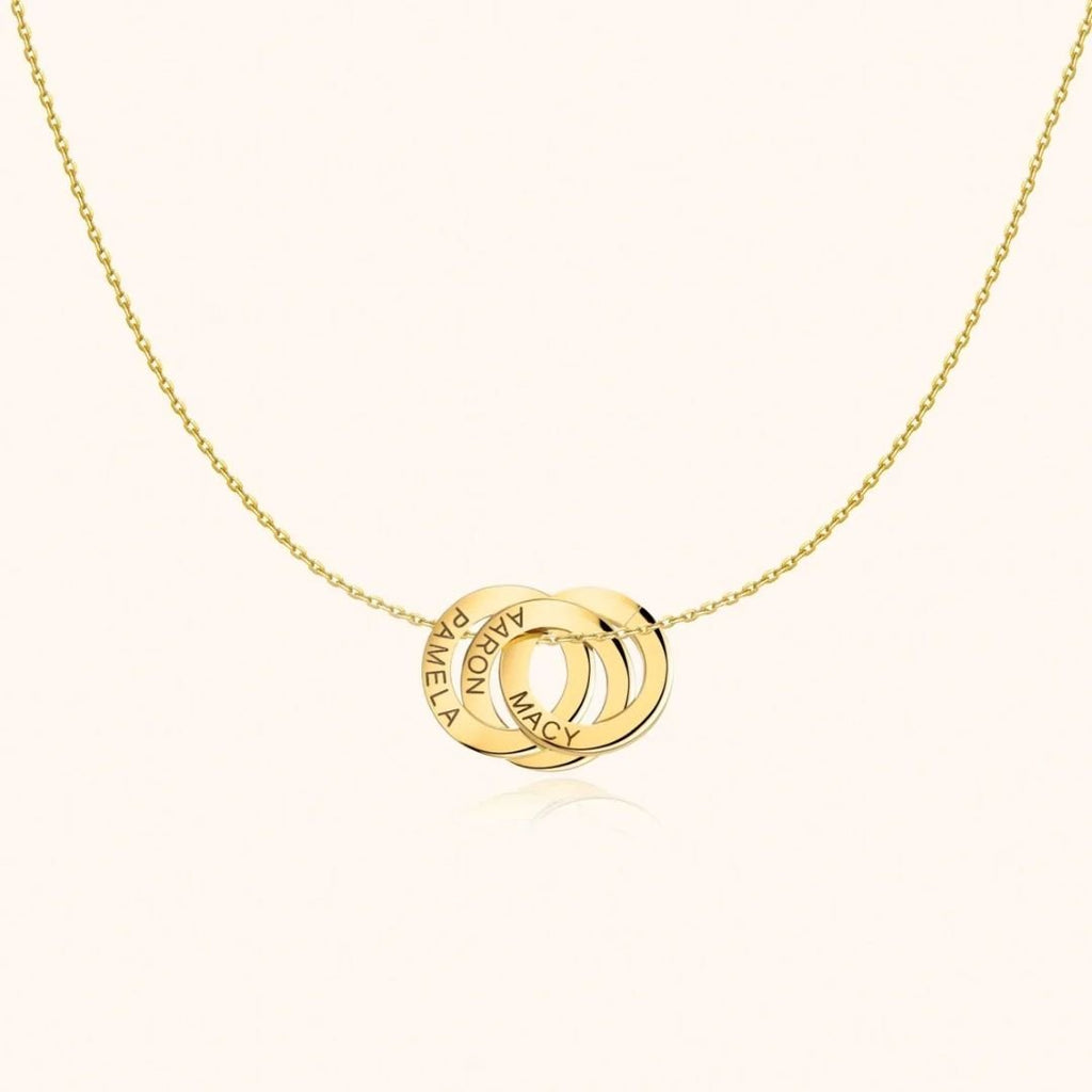 Collar con aros enlazados personalizados con nombres - Moroveta