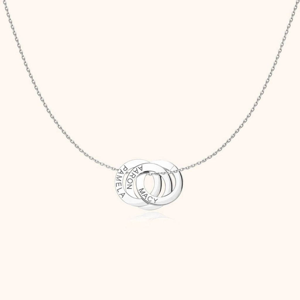 Collar con aros enlazados personalizados con nombres - Moroveta