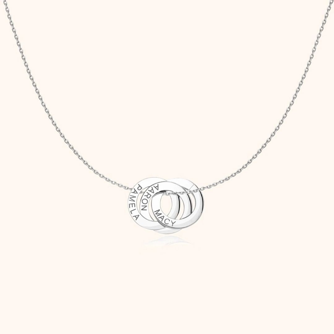Collar con aros enlazados personalizados con nombres - Moroveta