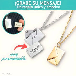 Collar con colgante de sobre personalizable
