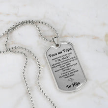 Cargar imagen en el visor de la galería, Collar con colgante - Para mi Papá De tu Hija - Moroveta